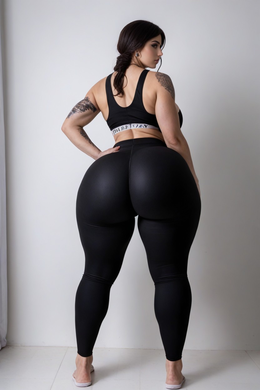 White Gothic Make Up, Thick Thighs, Dark Black Hair Porno IA