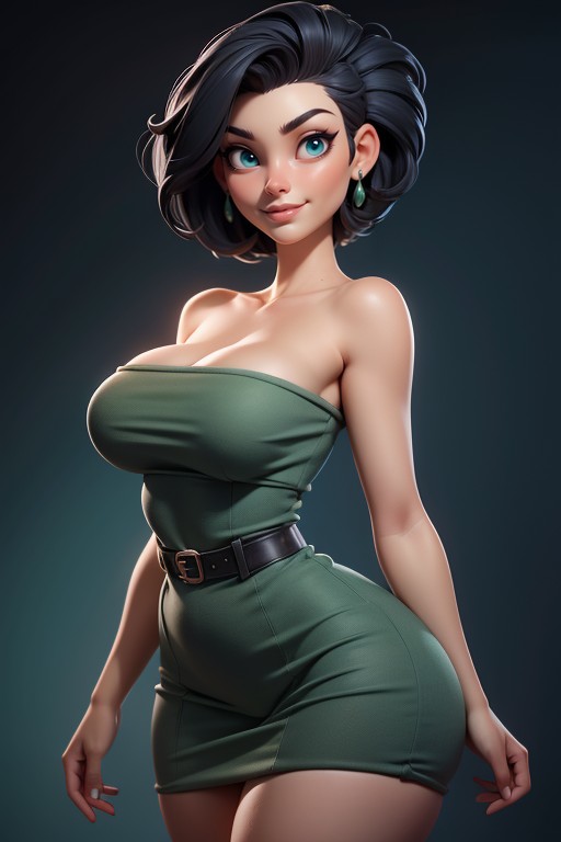 Head Bald On The Sides, Tall Thick And Curvy Perfect Body, Mini Skirt Hentai AI Porn