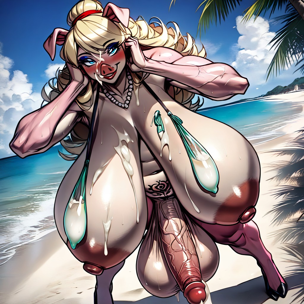 Naked, Full Body, Used Condom Belt Furry AI Porn