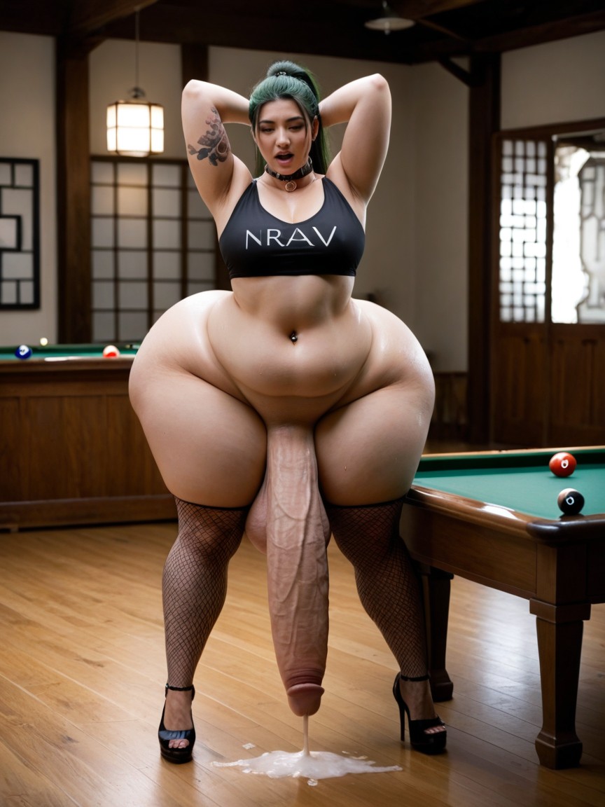 Massive Cock Thicker Than Legs, Belly Button Piercing, Plano Mediot Porno IA