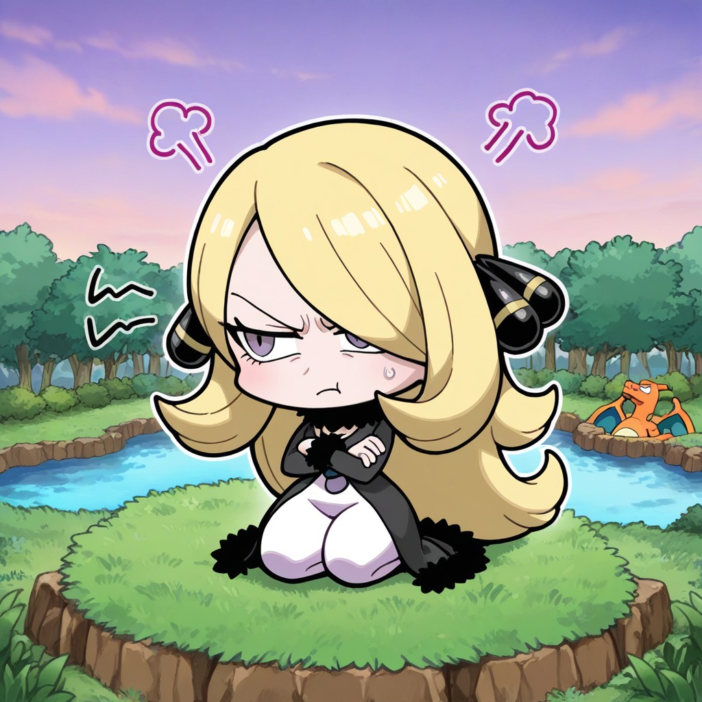 Super-deformed Style, Cynthia From Pokemon, Arms Crossed AI Porn