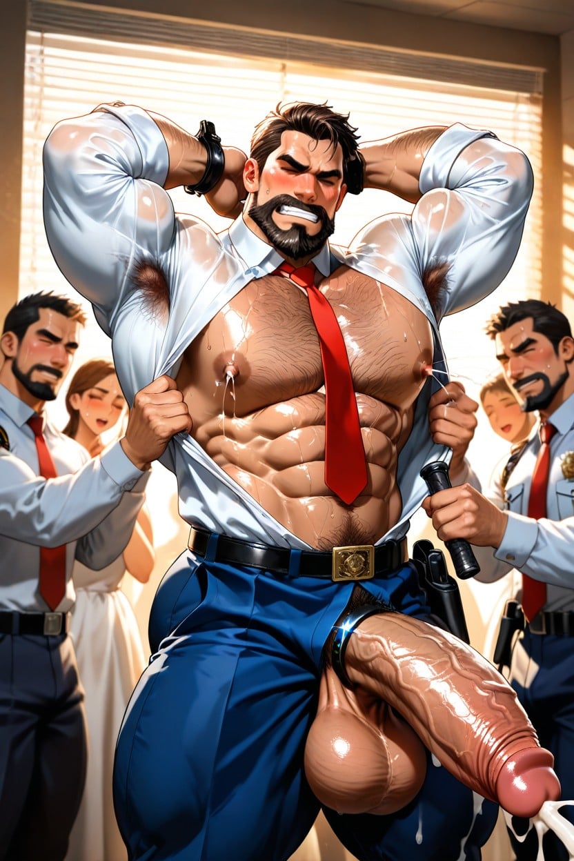 Bras En L'air, Hand Cuffs, Volumetric Lighting Porno IA Gay