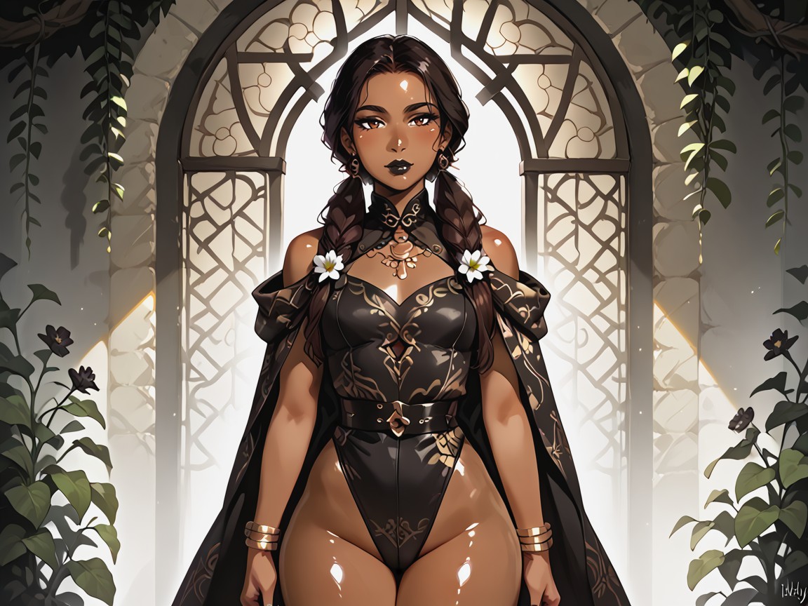 Garden Background, Ultra Detailed, Black Nails Porno latina IA