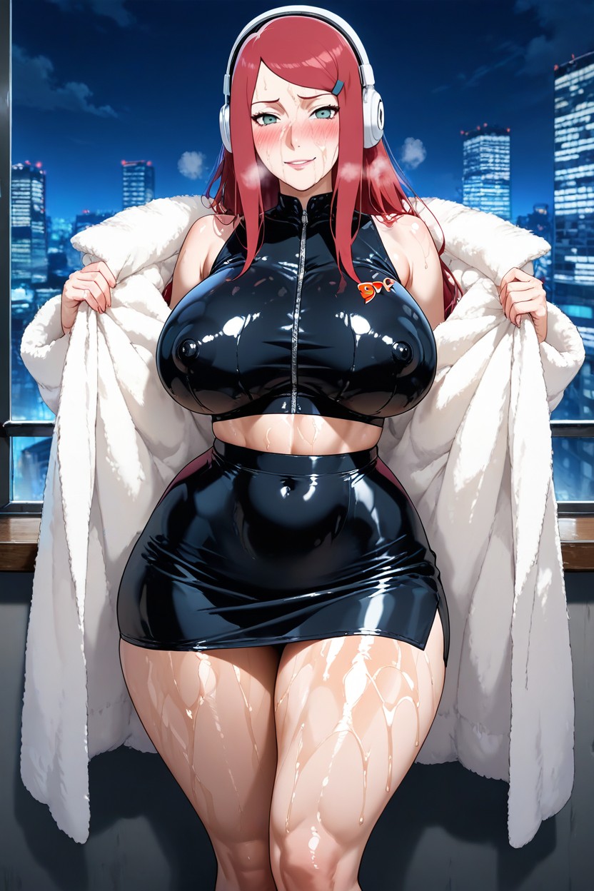 Wearing Tight, Mini Skirt, Blushing Cheeks Hentai AI Porn