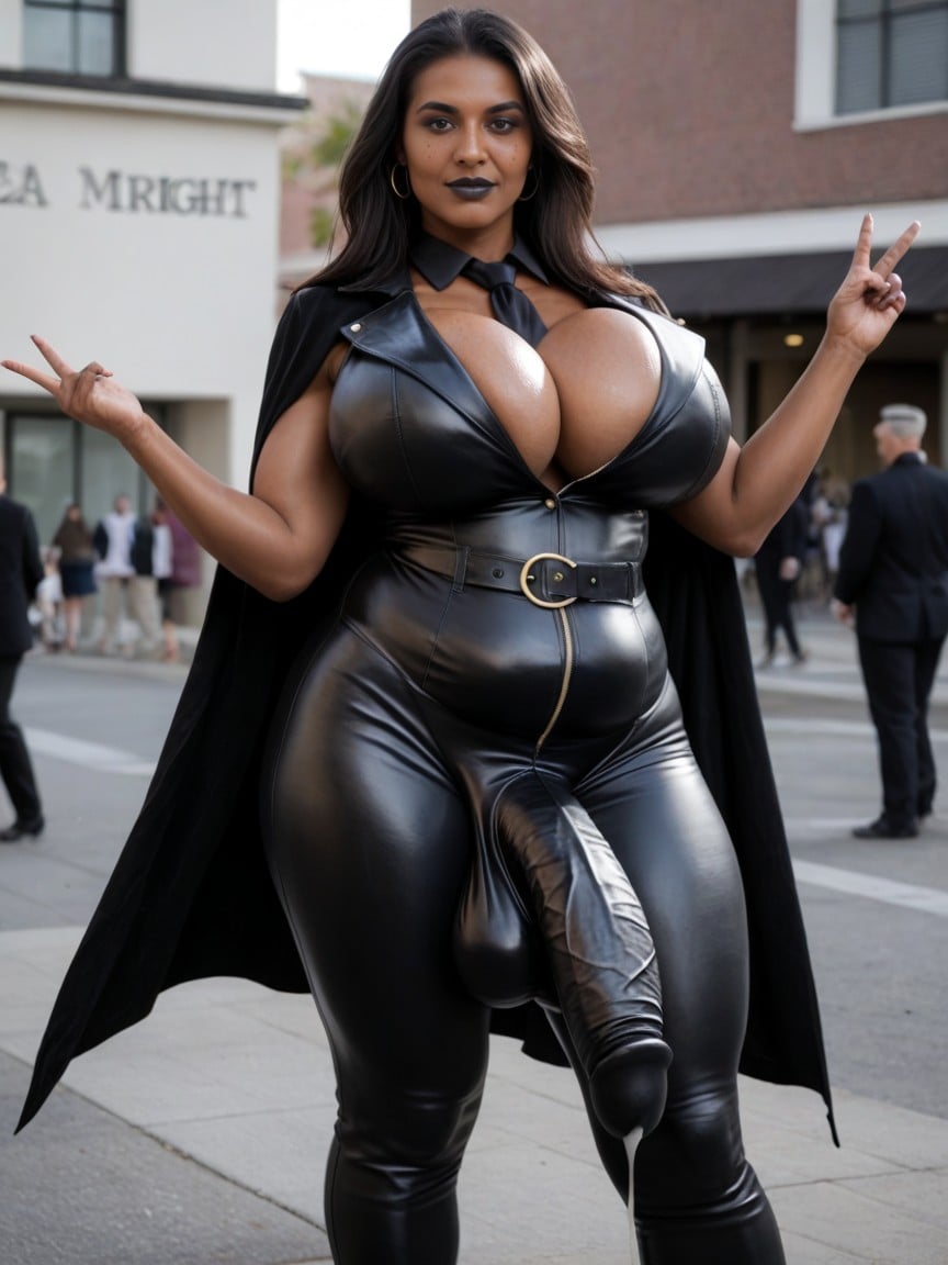 Highly Detailed Extra Huge Large Ballsack Bulge, Hyper Breast Stretching Out, Hyper Balls Shemale AI Porn
