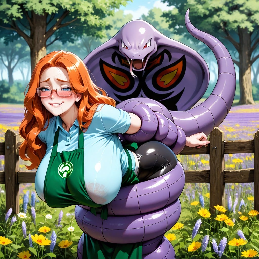 Curvy Woman, Thighs Restrained By Lower Wraps, Oak Tree At Center Hentai AI Porn