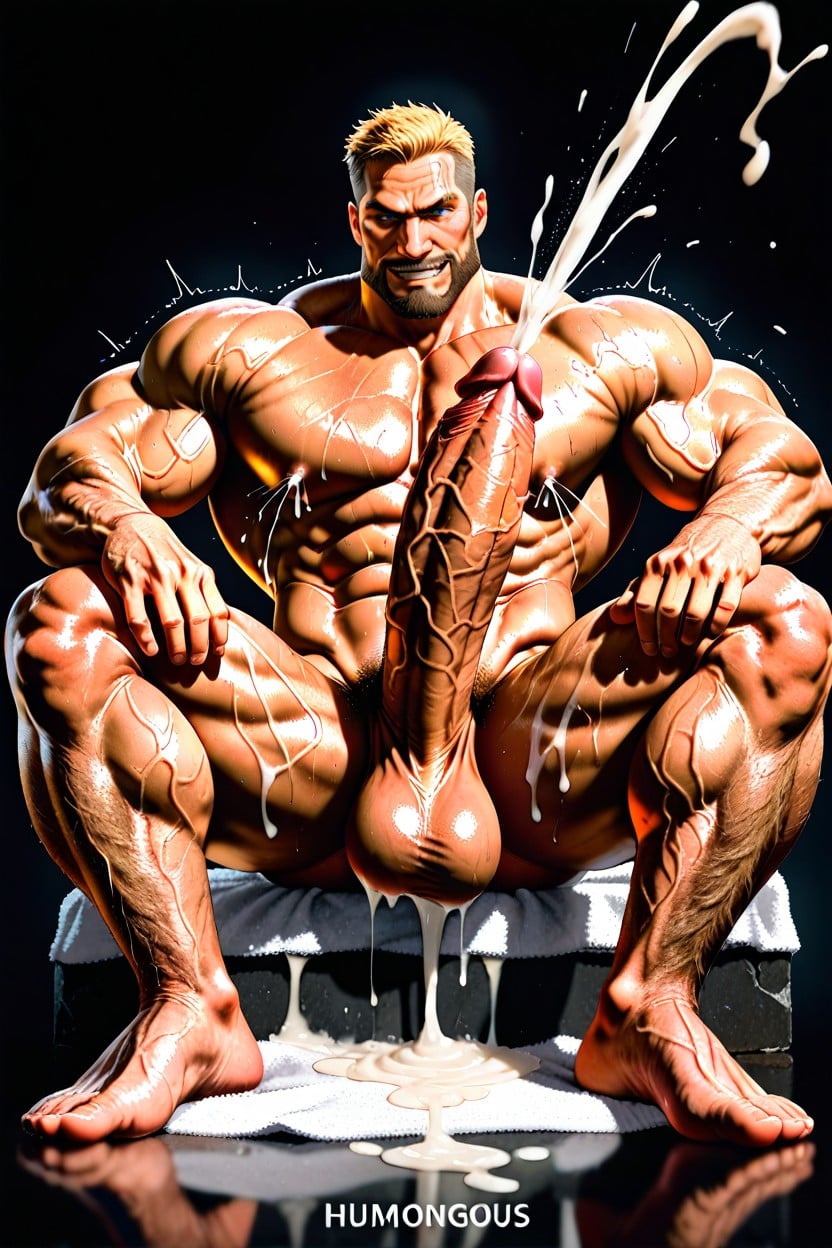 Professional Gay Porn Photo Shoot, Muscular Jock, Mouth Open AI Gay Porn