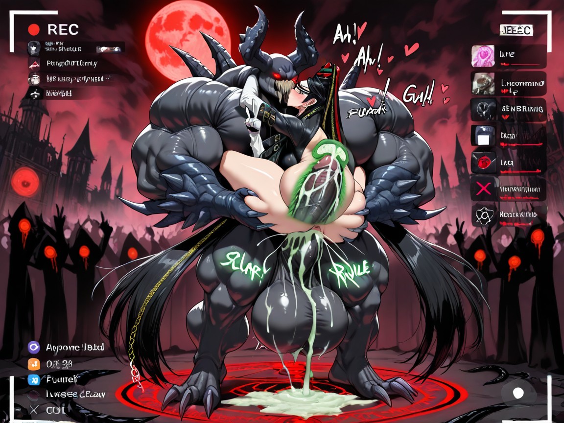 Gigantic, Explosion, Masturbating Evil Cult Cultist Crowd Hentai AI Porn