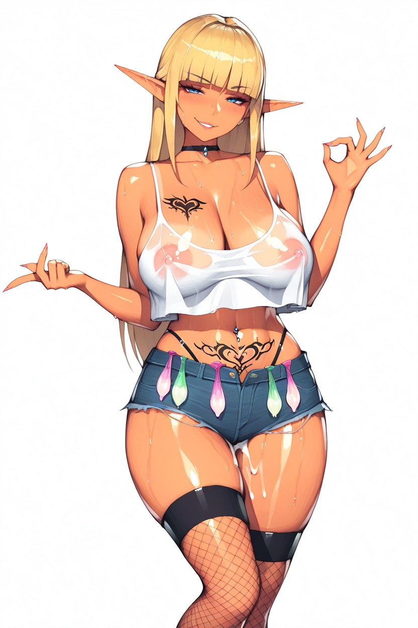 Smug Expression, Perfect Face, Blonde Hair Hentai AI Porn