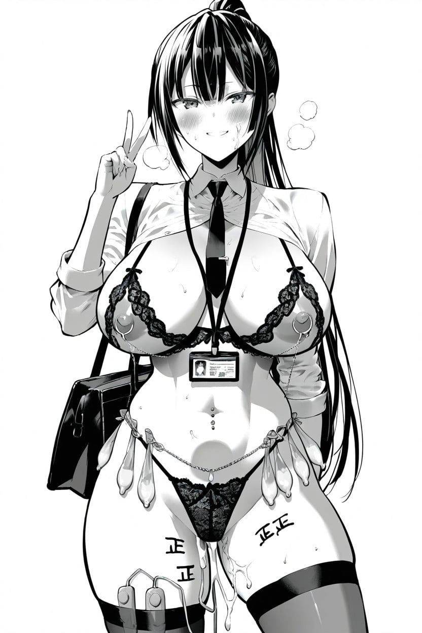 Natural Breast, Blank Background, Cum Overflow Hentai AI Porn