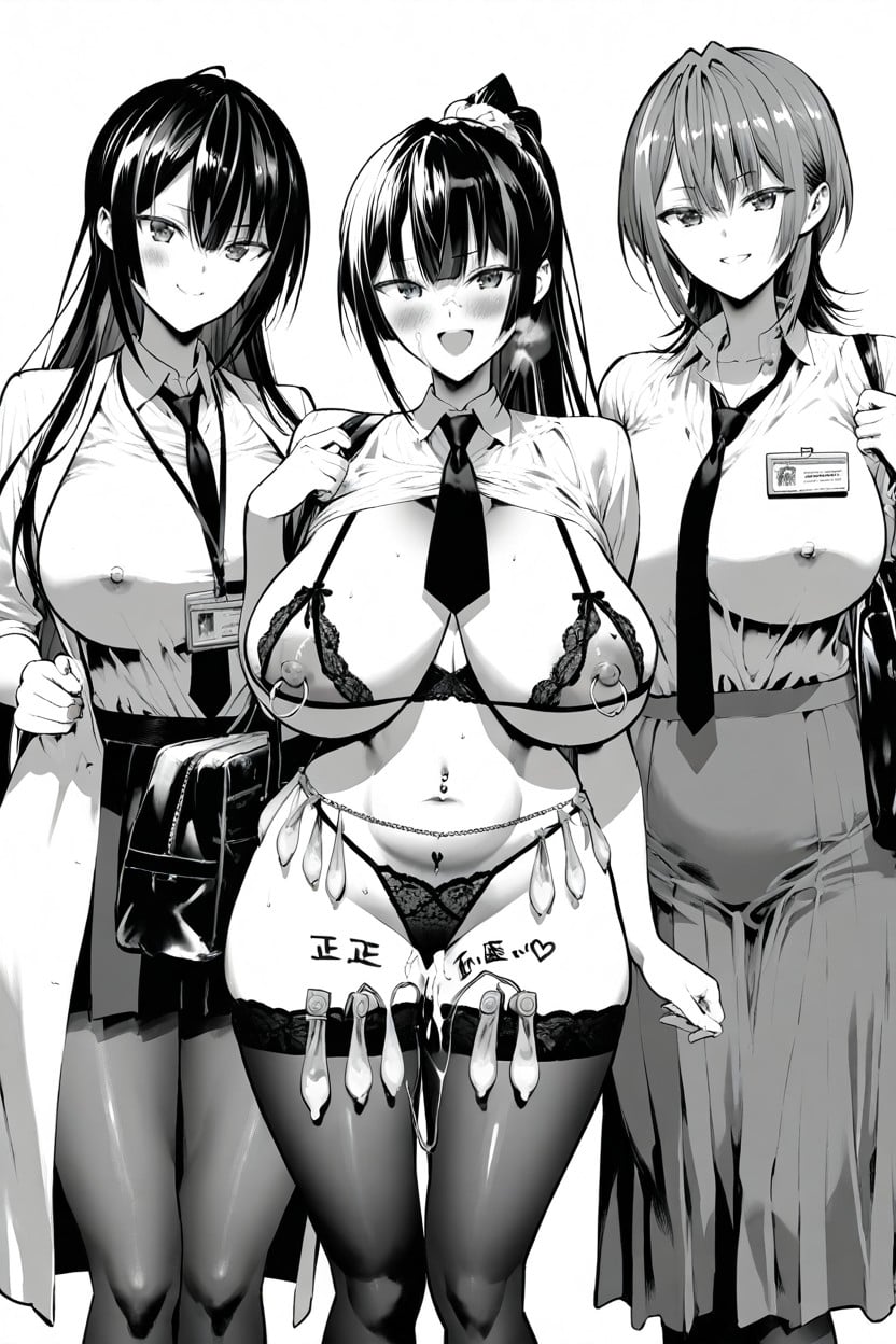 Lanyard, Grinning, Lace Panties Hentai AI Porn