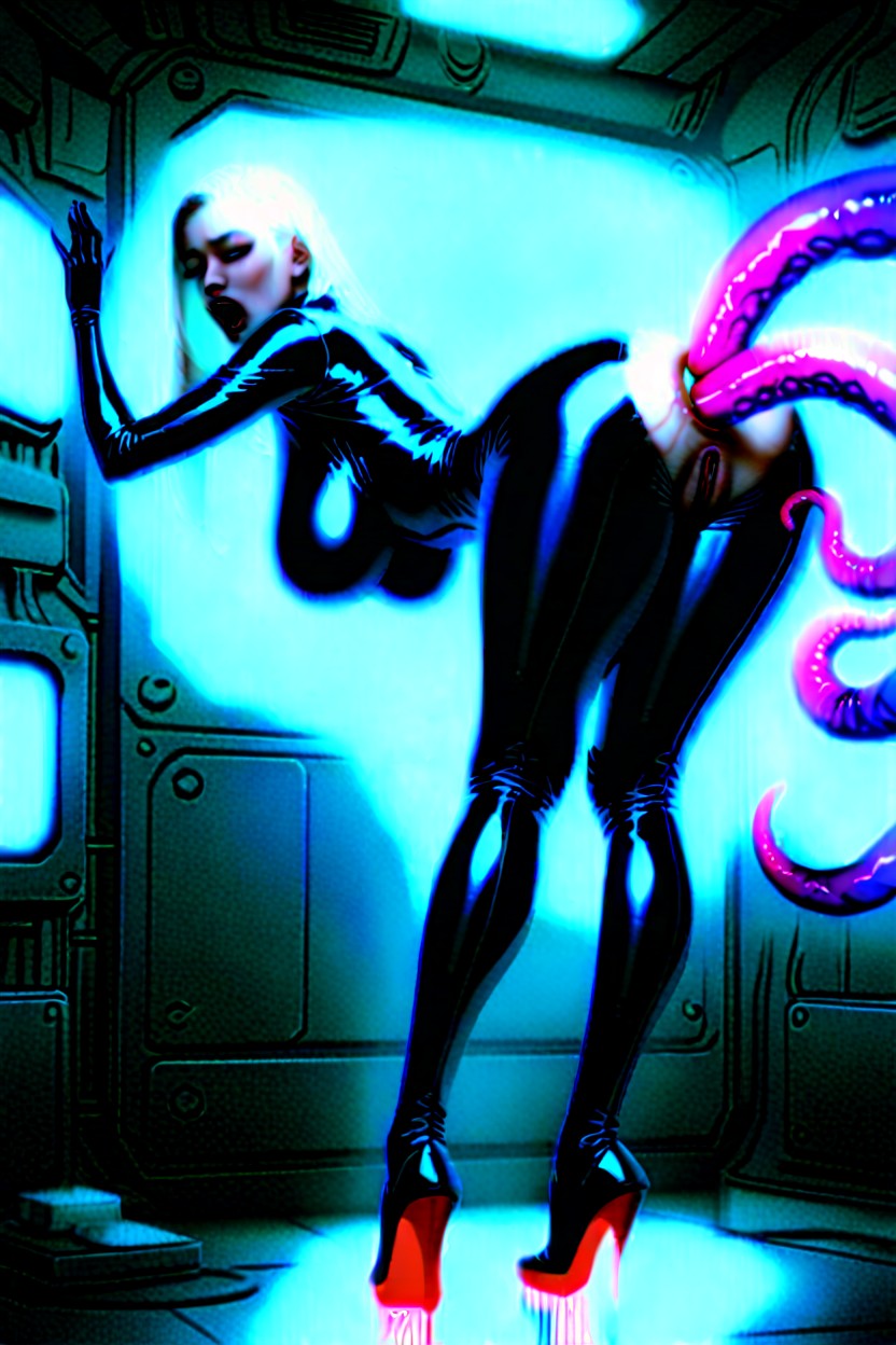 Tentacle Fucking Her Analprolapse, Futuristic Sci Fi Interior Background, Fucking Analprolapse AI Porn