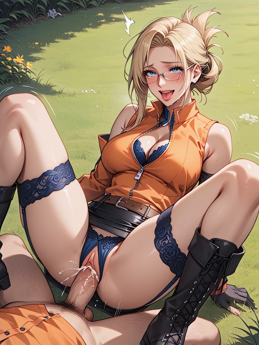 Pubic Hair, Sitting Down Legs Spread, Full Lips Hentai AI Porn
