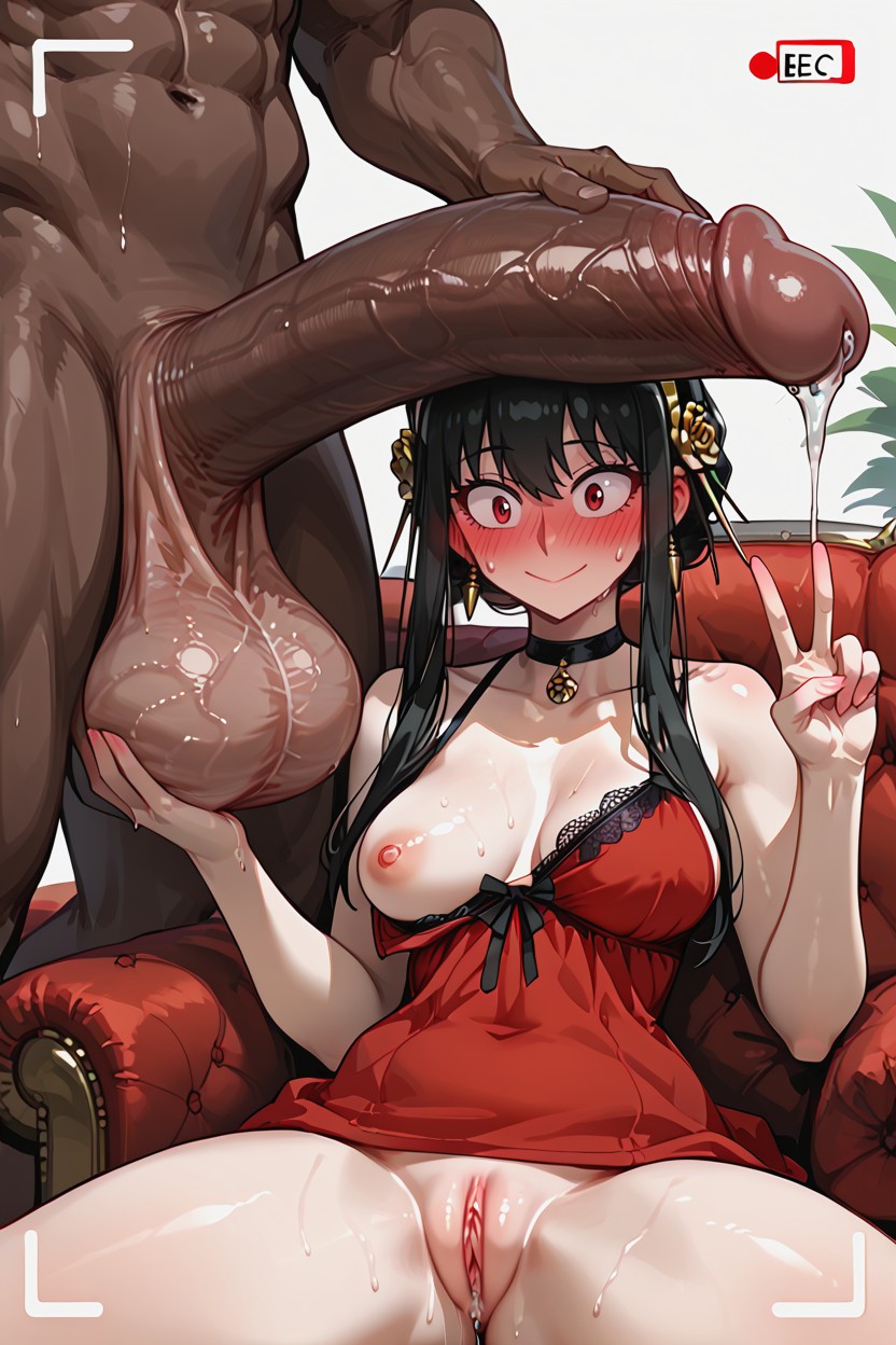 Black Choker, Sweaty, Camera Hud Hentai AI Porn