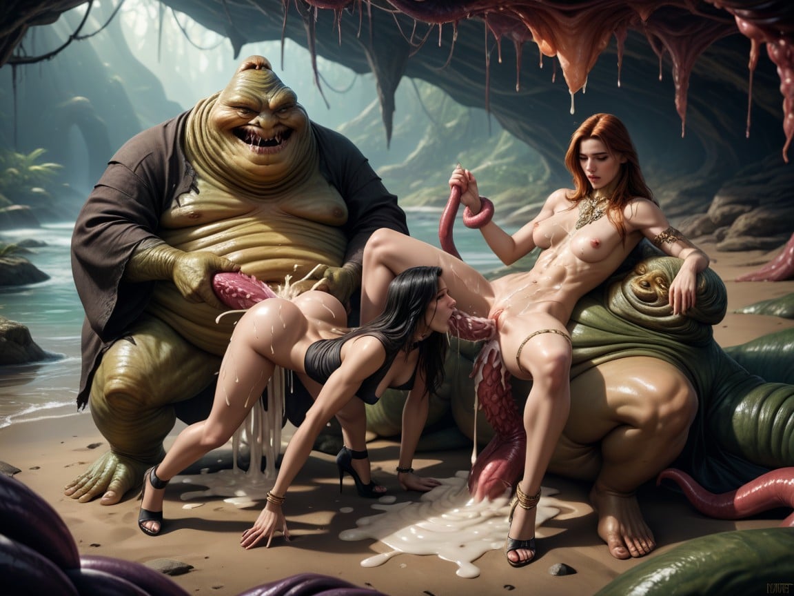Small Breasts, Impossible Barbed Penis In Vagina, Impossible Fit In Ass AI Porn