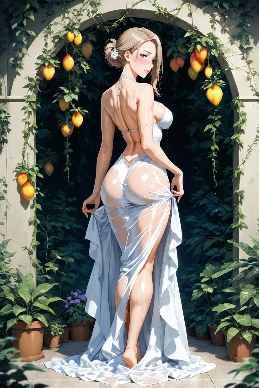 Full Body View, Light Brown Hair, Light Brown Pixie Hair AI Porn
