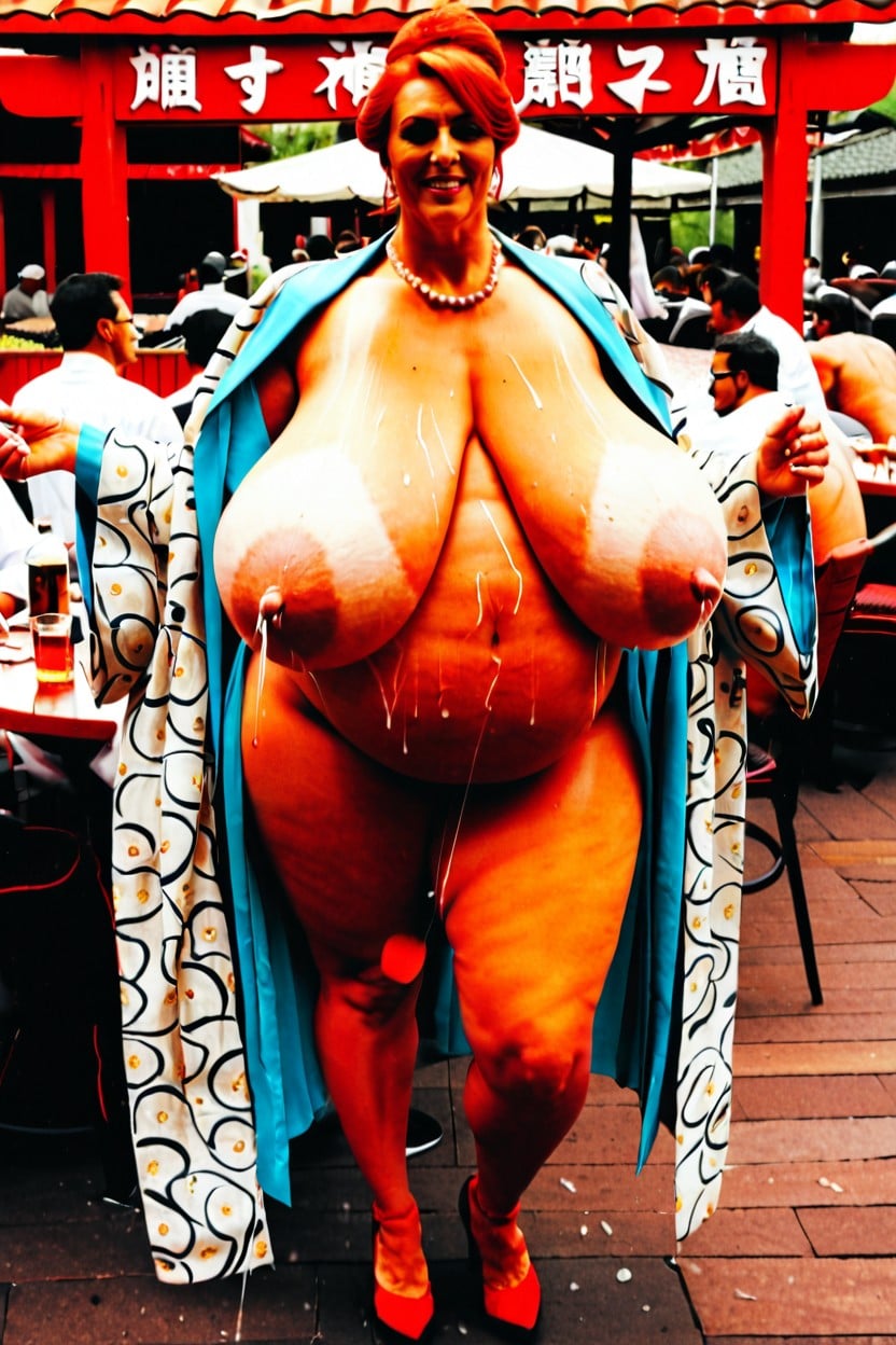 Naked, Lactation, Pregnant Belly AI Porn