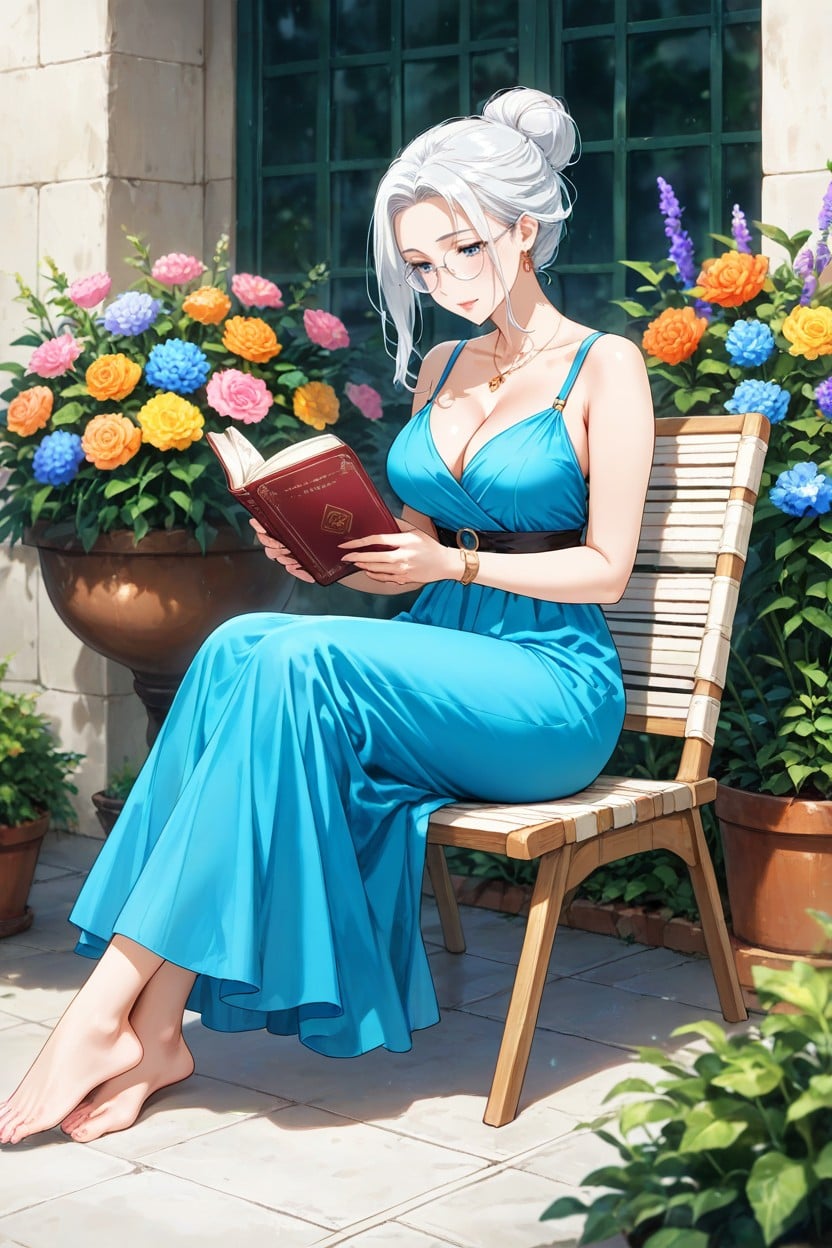 She Is Barefoot, Medium Ass, Lander Eyes Hentai AI Porn