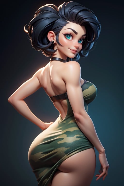 Curvy Hips, No Hair At The Back Of Her Head, Gi Joe Beautiful Gorgeous Face Hentai AI Porn