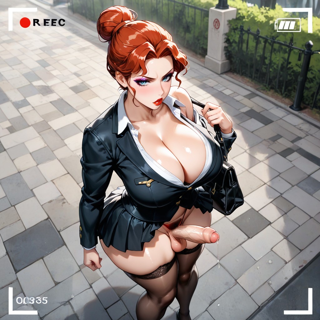 Erection, Knees Together And Feet Apart, Filled Lips Hentai AI Porn