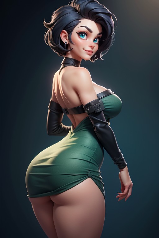 No Hair At The Back Of Her Head, Sexy Smile, Tall Curvy And Thick With Perfect Proportions Hentai AI Porn
