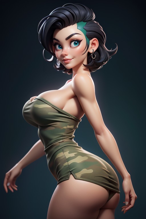 Massive Ass, Rear View, Correct Body Proportions Hentai AI Porn