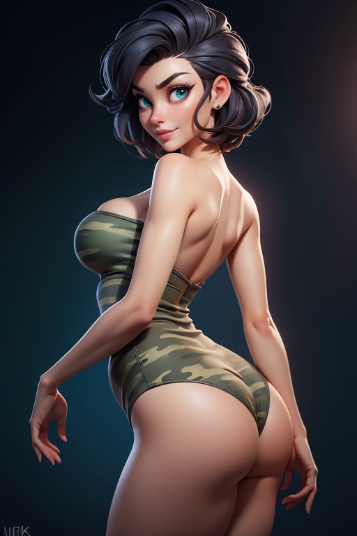 Bald On The Sides, Correct Body Proportions, Shaved Bald On The Sides Of Head Hentai AI Porn