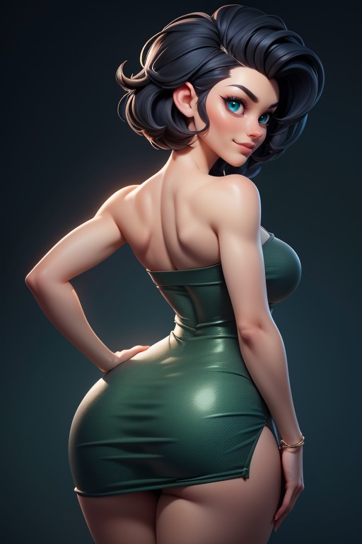 Tall Curvy And Thick With Perfect Proportions, Rear View, Massive Ass Hentai AI Porn