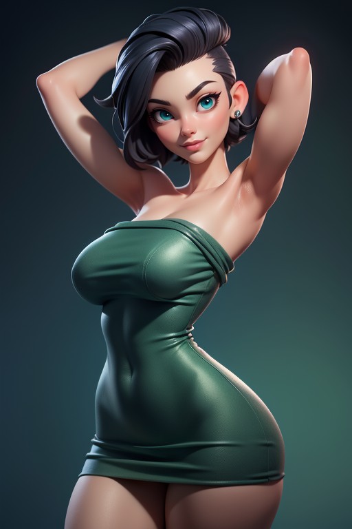Head Bald On The Sides, Gi Joe Beautiful Gorgeous Face, Black Hair In A Mohawk Hair Style On Bald Head Hentai AI Porn