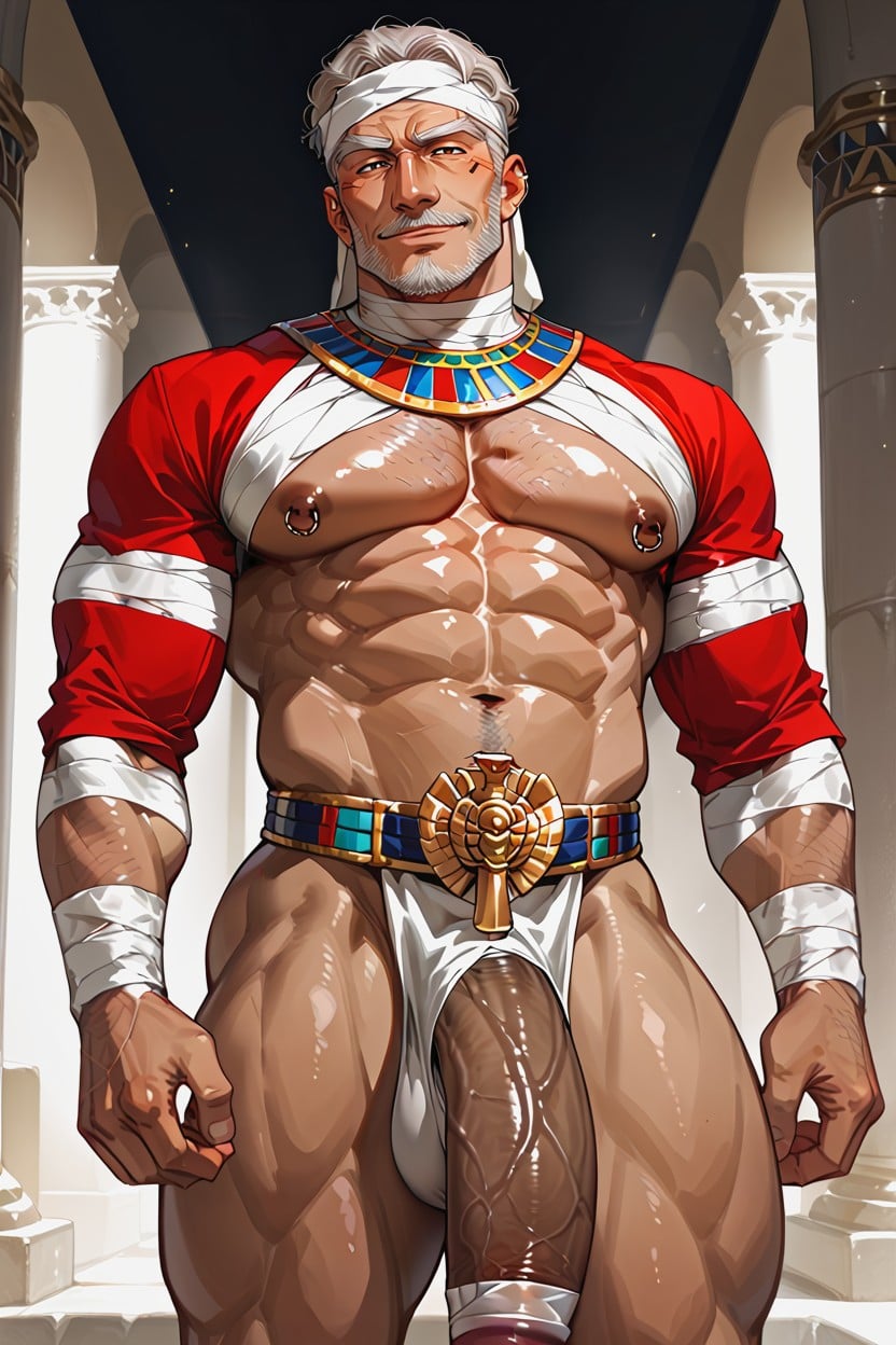 Erection, 근육질 체형, 영화 같은 게이 AI 포르노