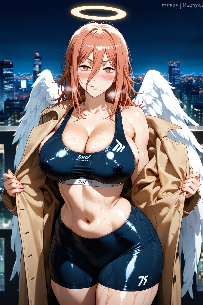 Sport Bra, Night City View, 25+ Hentai AI Porn
