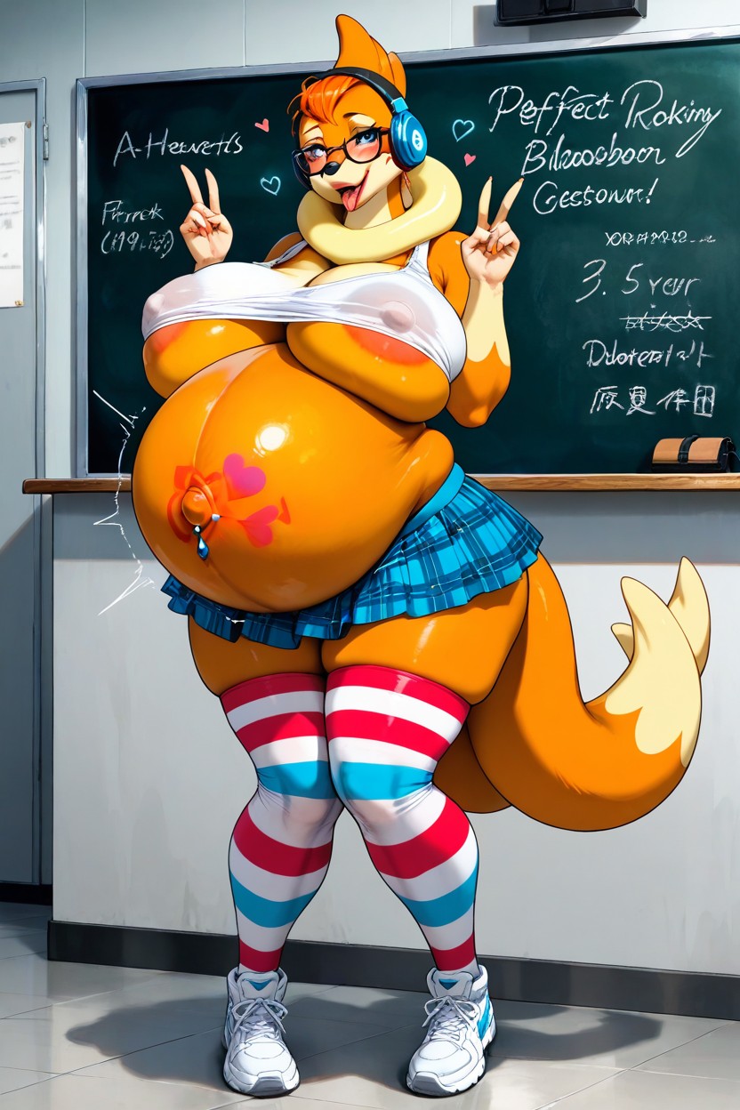 Underboob, Earrings, Floatzel Tail Hentai AI Porn