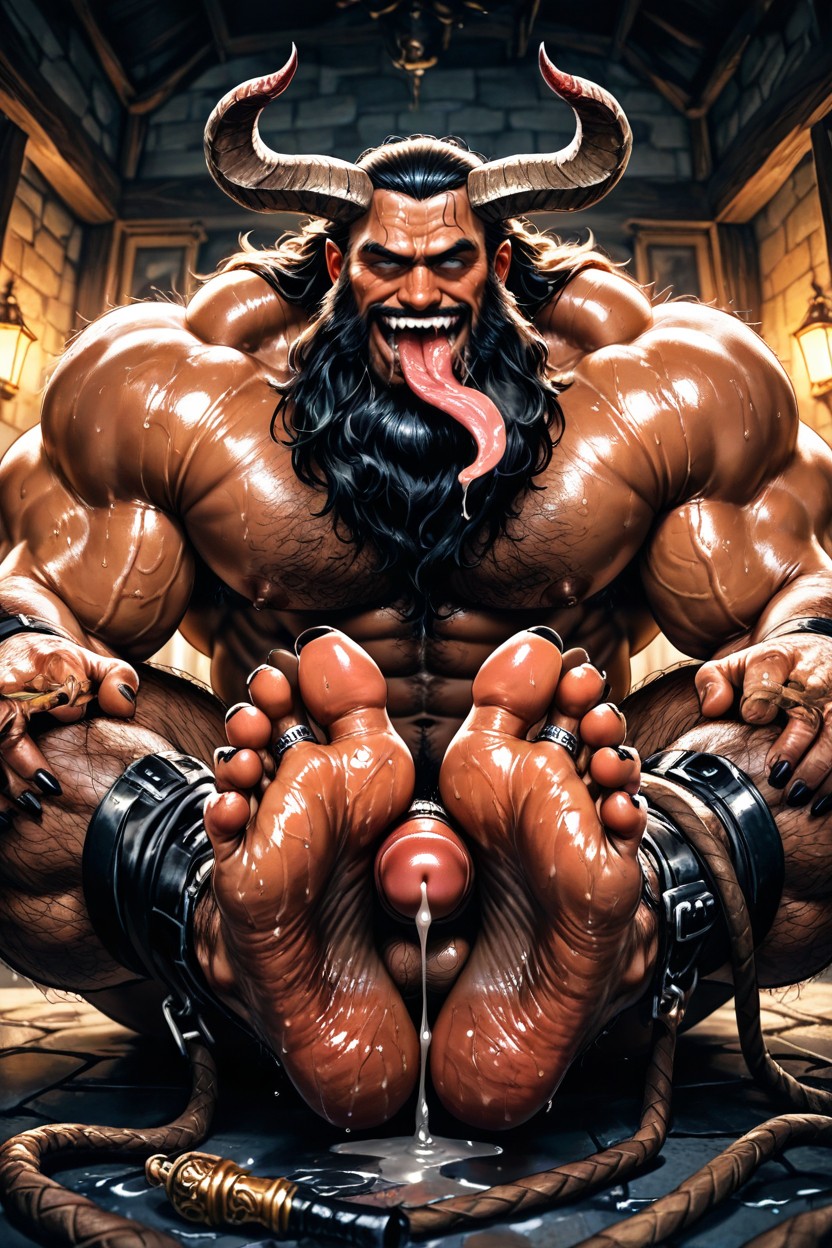Huge Calves, Hairy Beast, Hard On AI Gay Porn