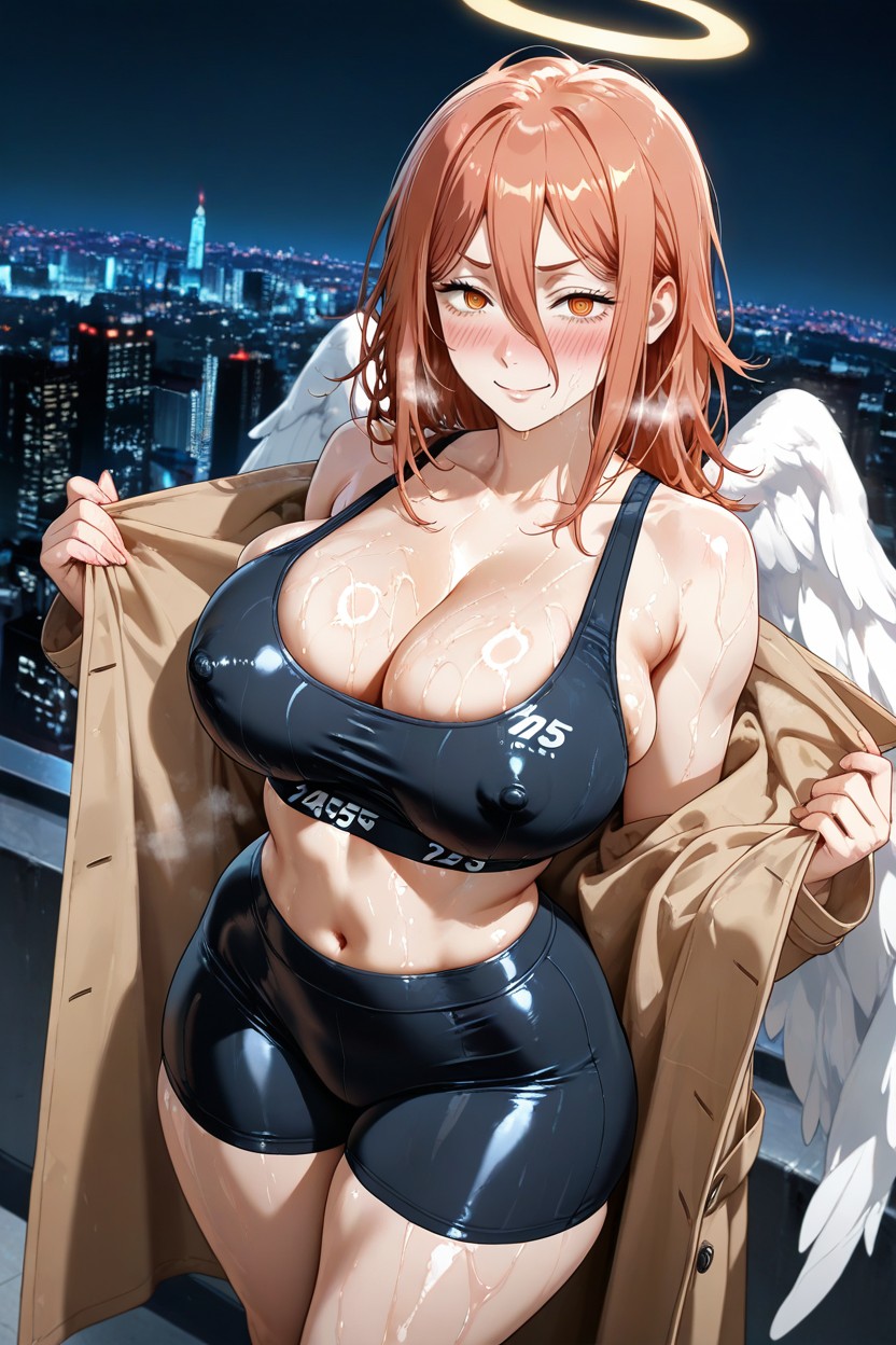 Large Round Ass, Sport Bra, Night City View Hentai AI Porn