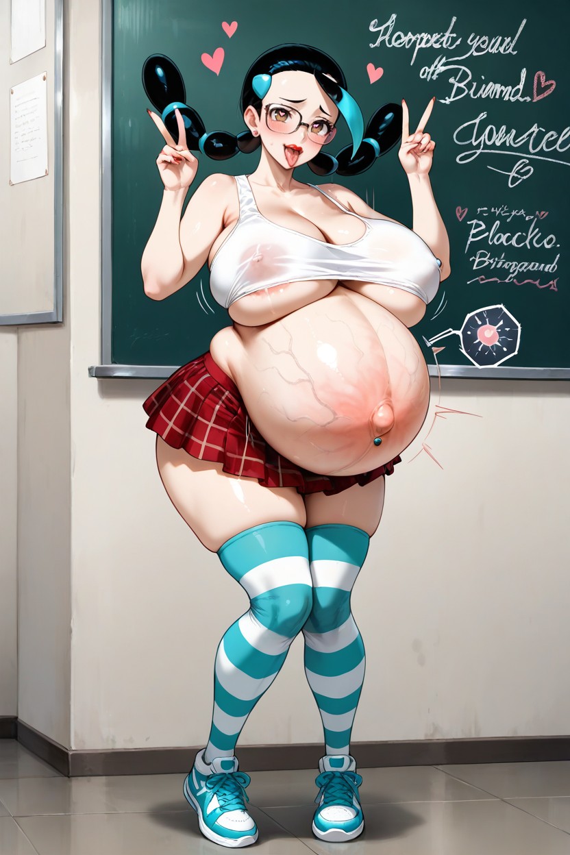 Earrings, Sneakers, Blue Veins Hentai AI Porn