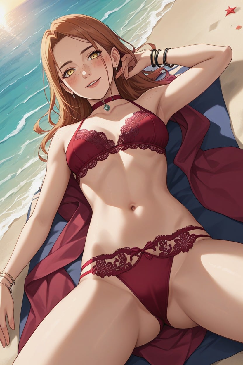 Freckles, Horny, Hourglass Body Type AI Porn