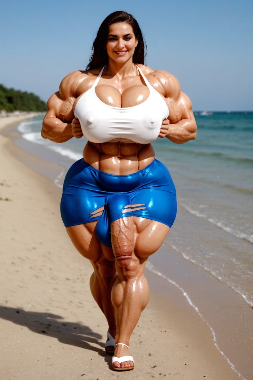 Hair Arms, Big Breasts, Extremely Large Ass Shemale AI Porn