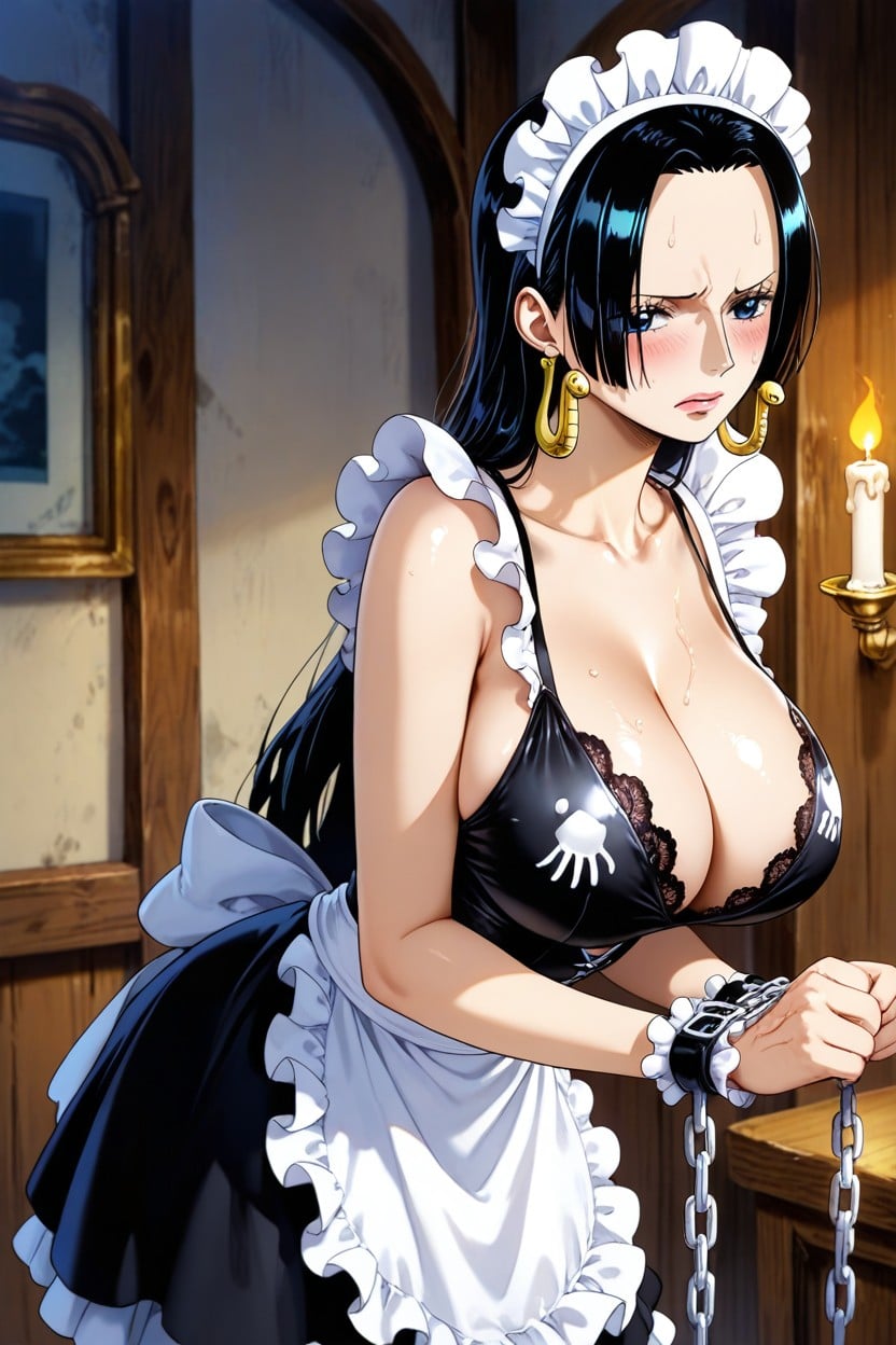 Hands Tied Downward, Detailed, Sexy Maid Uniform Hentai AI Porn