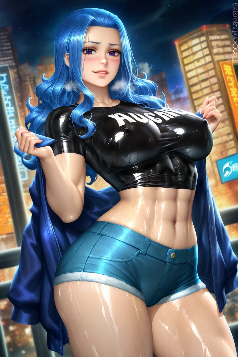 Wide Hips, Oiled Skin, Wearing Tight Hentai AI Porn