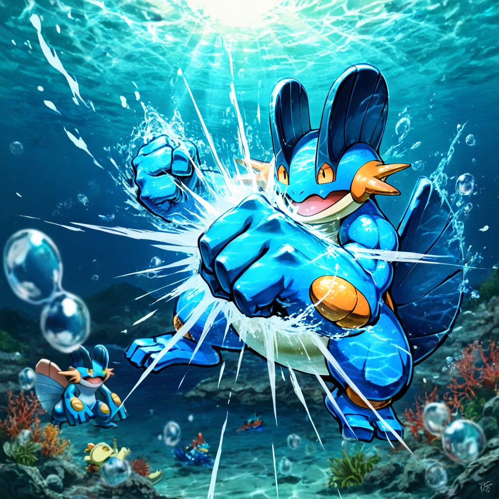 Swirling Currents, Croconaw's Aggressive Faces, Underwater Hentai AI Porn