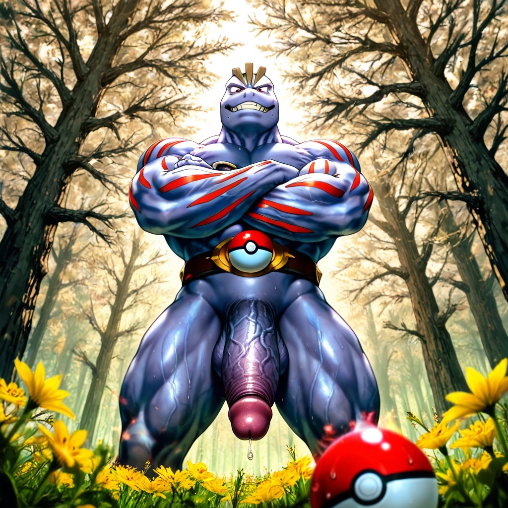 Sweat Droplets, Impossibly Long Hyper Penis, Arms Crossed Hentai AI Porn