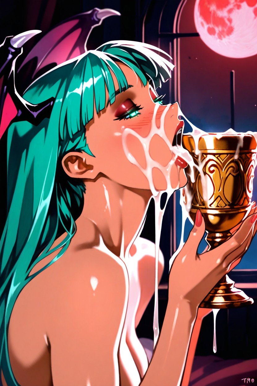25+, Excessive Cum On Face, Open Mouth Hentai AI Porn