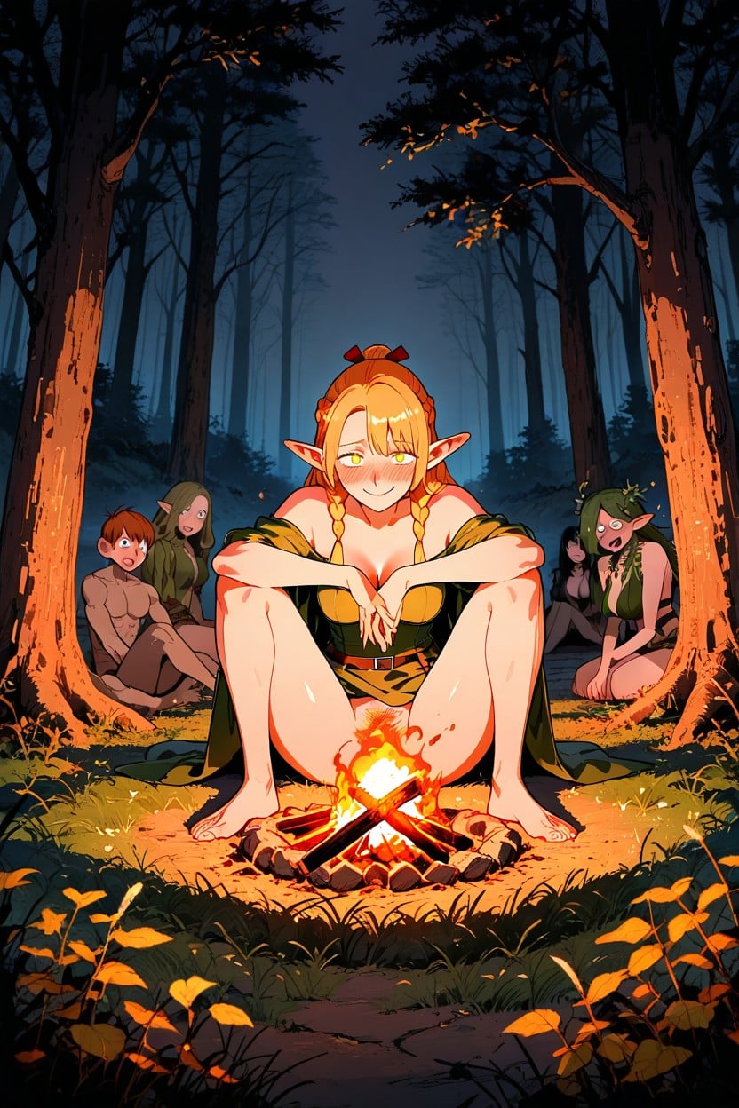 Dryad, Dark Background, Comic Panel Hentai AI Porn