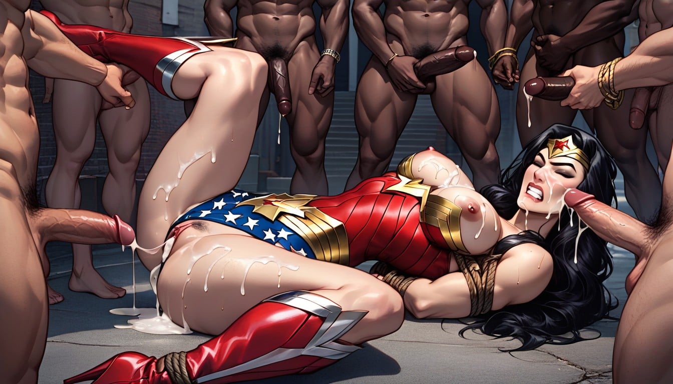Gang Bang, Alleyway, Large Breast AI Porn