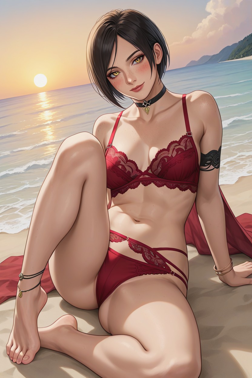 Belly Bracelet, Small Breasts, Spreading Legs AI Porn