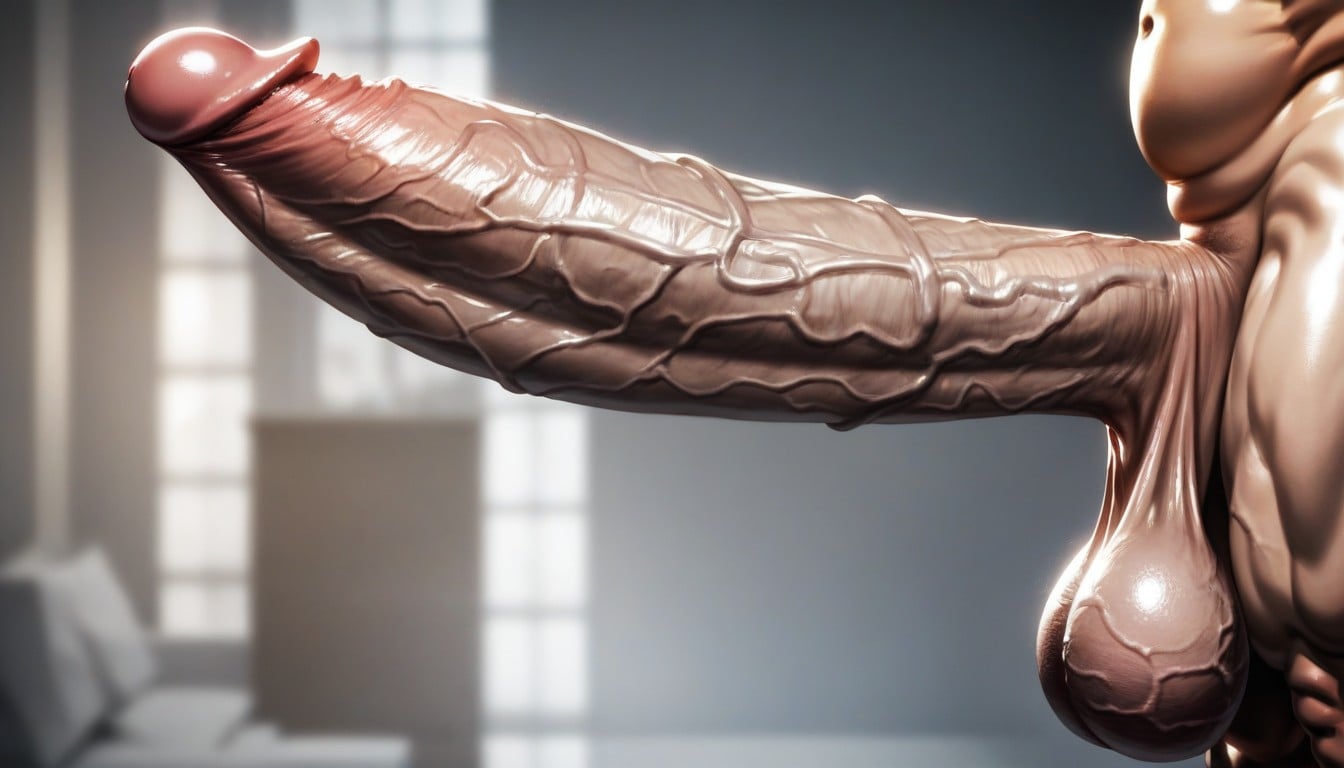 Saggy Detailed Balls, Side View Of Cock Reaches Entire Screen, Side View AI Porn