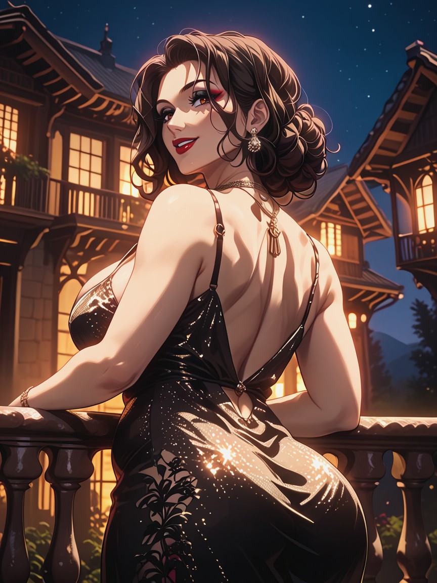 Night, Wide Hips, Earrings Hentai AI Porn
