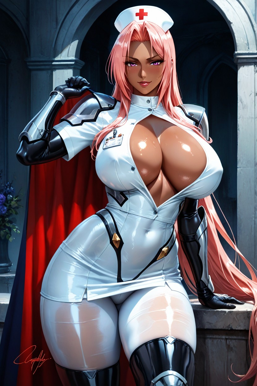 Hell Knight Ingrid From Taimanin Asagi, Plunging Neckline That Reveals Her Cleavage, 25+ Hentai AI Porn