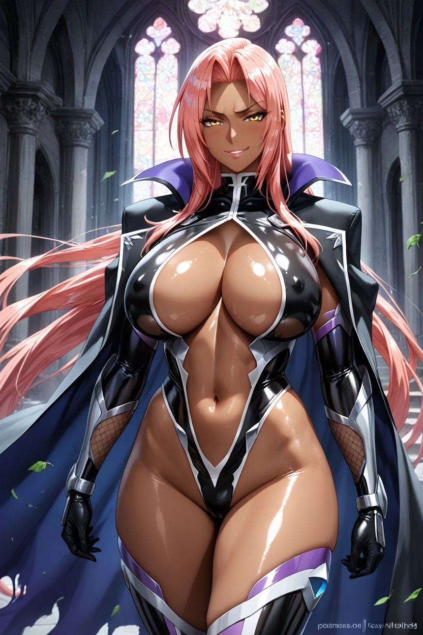 Beautiful Sexy Woman, Midriff, The Bodysuit Has Purple Accents Around The Arms And Legs Hentai AI Porn