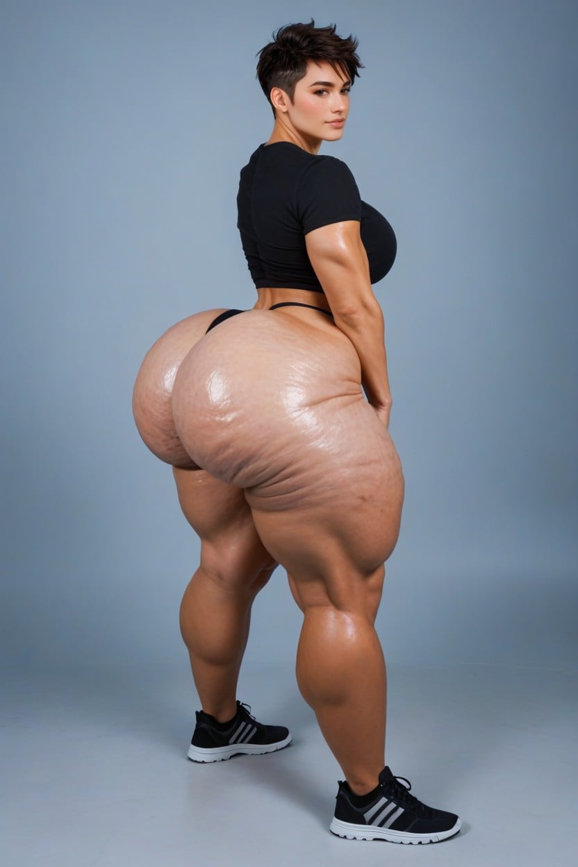 Eye Contact With Viewer, Curvy, Extremadamente Musculoso Porno IA